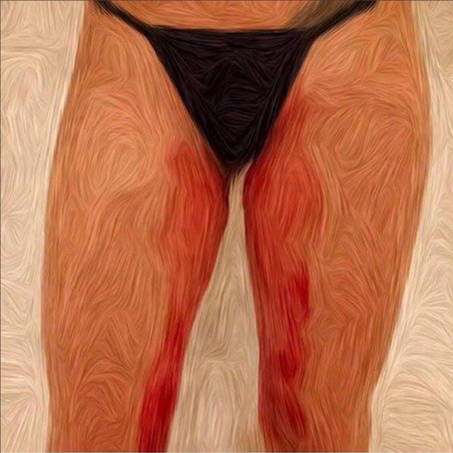 The painting by @zoezwetsloot, Free Bleed, was created using menstrual blood, to bring 'period poverty' into the spotlight.