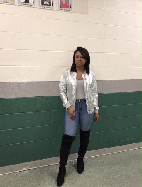 Inspired by Kourtney Kardashian! My mom bought me this dope silver bomber from Forever 21 and I just had to recreate Kourtneys look.&nbsp;