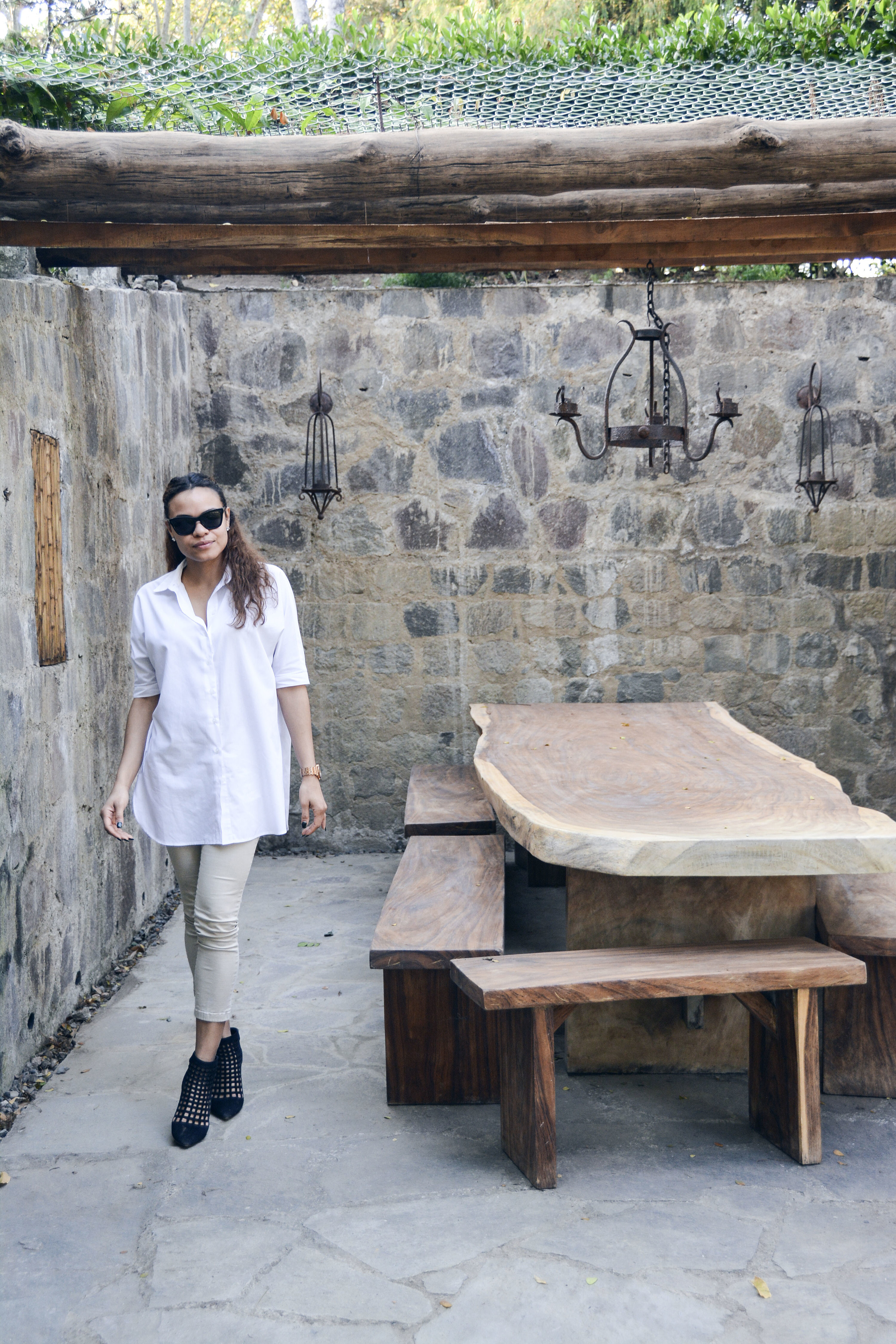 wearing: Juicy Couture pants, ASOS top, ALDO shoes, Prada sunnies