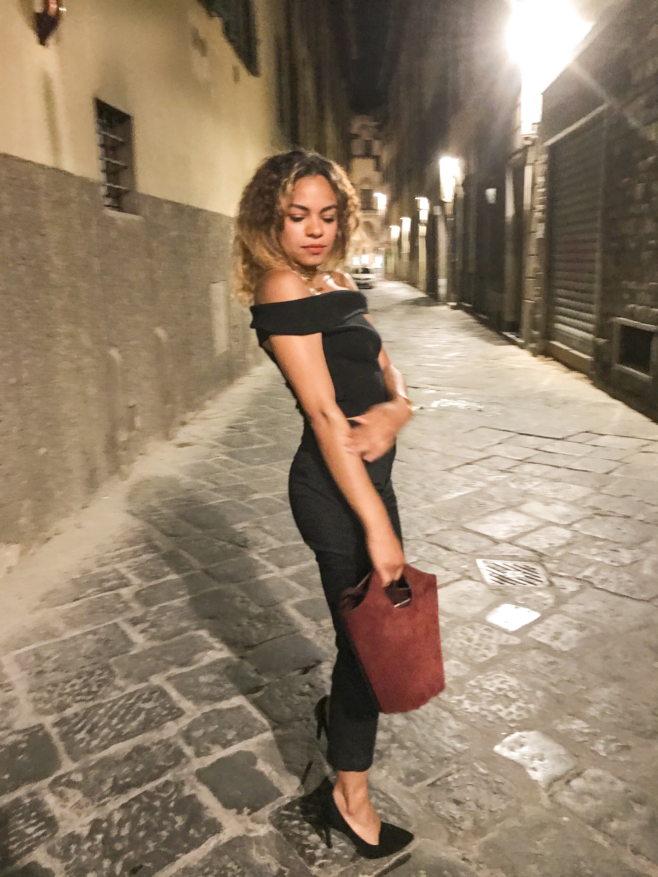 Top: Express, Pants: H&amp;M, Shoes: Galliano, bag: Elizabeth and James
